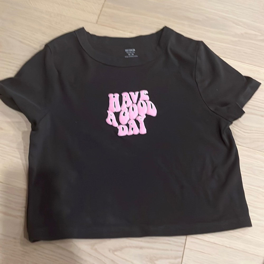 Cotton on black cropped top size M